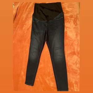 High-Rise Crossover Panel Skinny Maternity Jeans